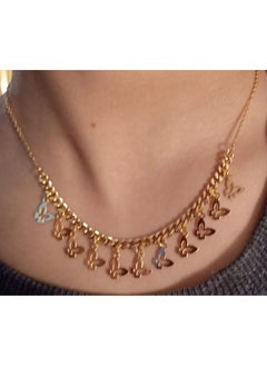 18K Gold Plated Simple Cute Butterfly Shape Necklace for Women Girls
