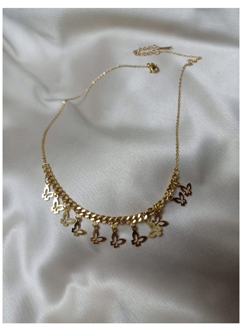 Luxuria - 18K Gold Plated Simple Cute Butterfly Shape Necklace for Women Girls - Image 1