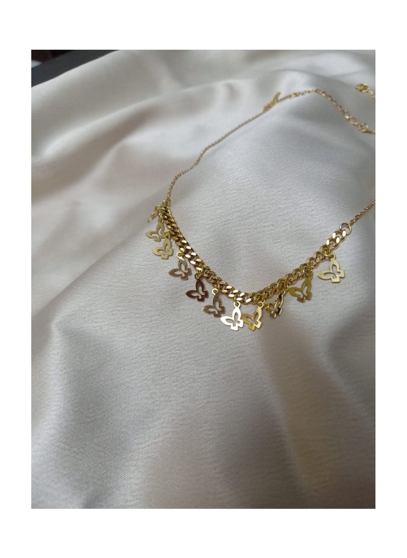 Luxuria - 18K Gold Plated Simple Cute Butterfly Shape Necklace for Women Girls - Image 1