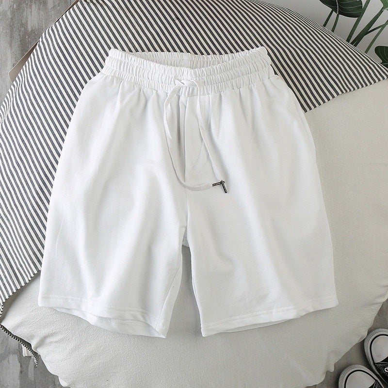 Summer Five-point Pants Mens Cross-border Foreign Trade Summer Beach Pants Mens Casual Running Sports Shorts Mens 5-point Straight Ins White [five-quarter pants] 