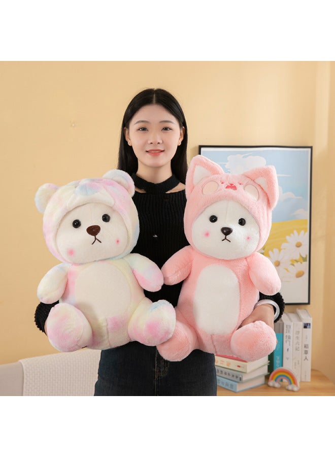 Popular Cute Transformation Bear Cute Doodle Cat Stitch Doll Plush Toy Pillow Ragdoll Doll-Specifications:25cm-Color:Red Bear - Image 3