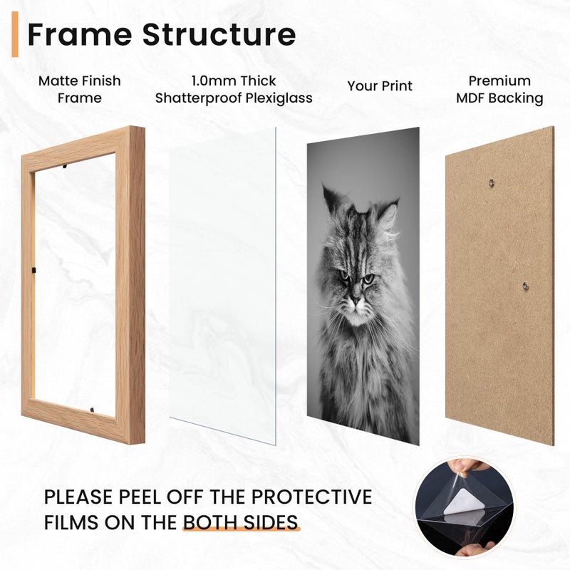 Venusmiles 15 Pack Picture Frames Collage Wall Decor, Gallery Frame Set for Wall Mounting or Tabletop Display, Multi Sizes Including 3pcs 8x10, 6pcs 5x7, 6pcs 4x6, Oak - Image 5