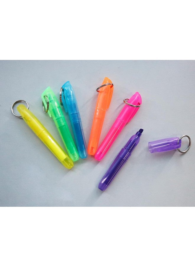 SKKSTATIONERY 36-Pcs Mini Highlighters With Key Ring, Colored Quick Dry Highlighter Markers Chisel Tip Bright Assorted Colors Highlighter Pens 3.5'' - Image 4