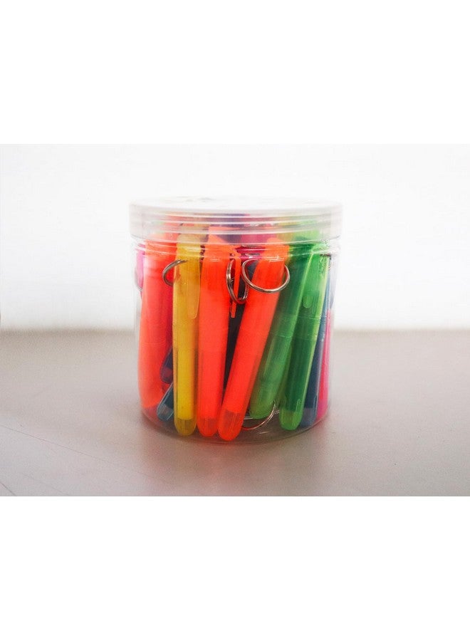 SKKSTATIONERY 36-Pcs Mini Highlighters With Key Ring, Colored Quick Dry Highlighter Markers Chisel Tip Bright Assorted Colors Highlighter Pens 3.5'' - Image 2