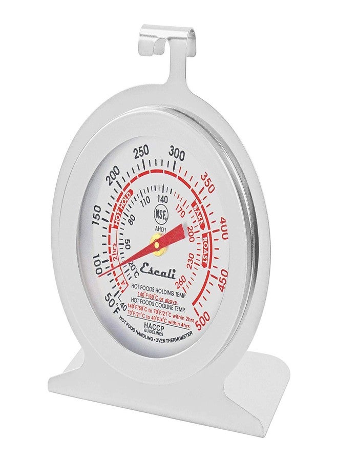 Escali AHO1 Durable Stainless Steel Oven Thermometer, Oven Safe with Stand or Hang, HACCP Guidelines, and NSF Certified Silver - Image 1
