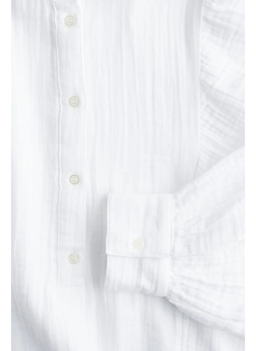 اتش اند ام Batwing-Sleeved Muslin Blouse