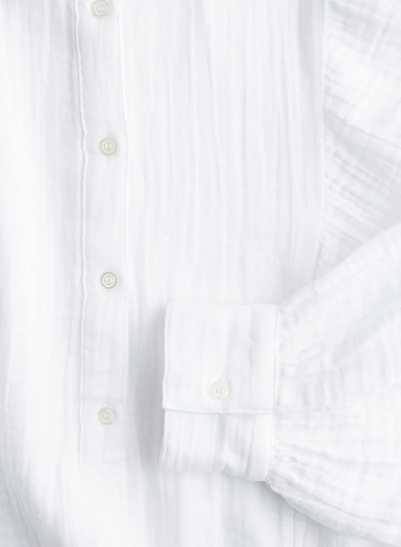 H&M Batwing-Sleeved Muslin Blouse