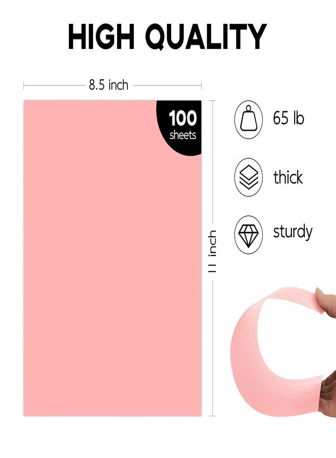 Goefun 100 Sheets Pink Cardstock 8.5 x 11 65lb Paper, Goefun Pink Card Stock Printer Paper for Arts & Crafts, Presentations, Stationary Printing - Image 2