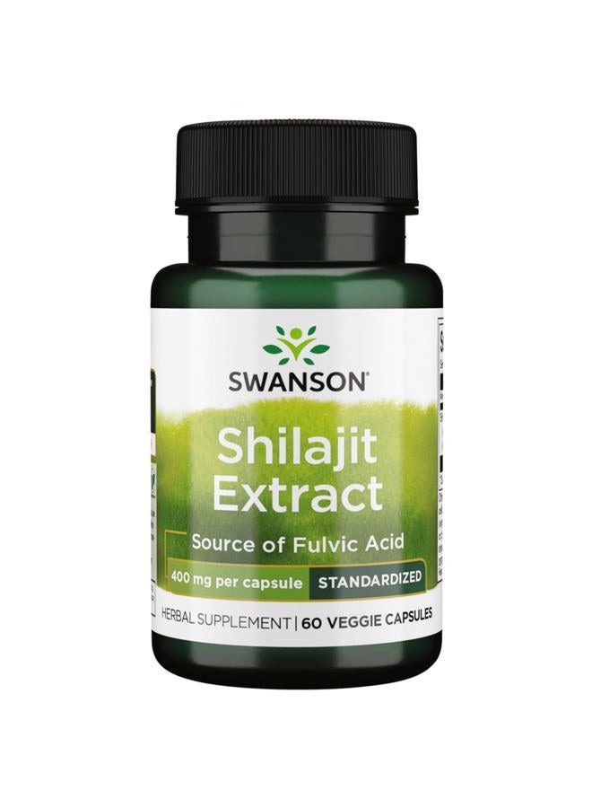 SWANSON Shilajit Extract 400 Milligrams 60 Veg Capsules - Image 1