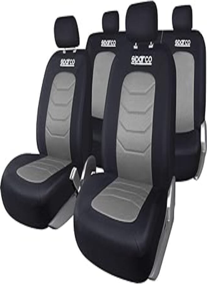 Sparco طقم غطاء مقعد سباركو بوليستر وشبكة - رمادي [SPC1019GR] 