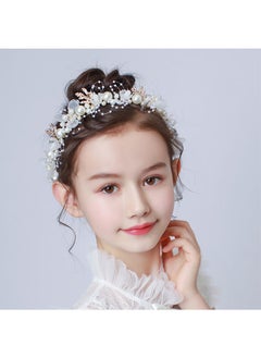 Ant Flower Girl Headpiece Pearl Headband, Princess Rhinestone Crystal Beads Headband Hair Band Accessory  - Image 2
