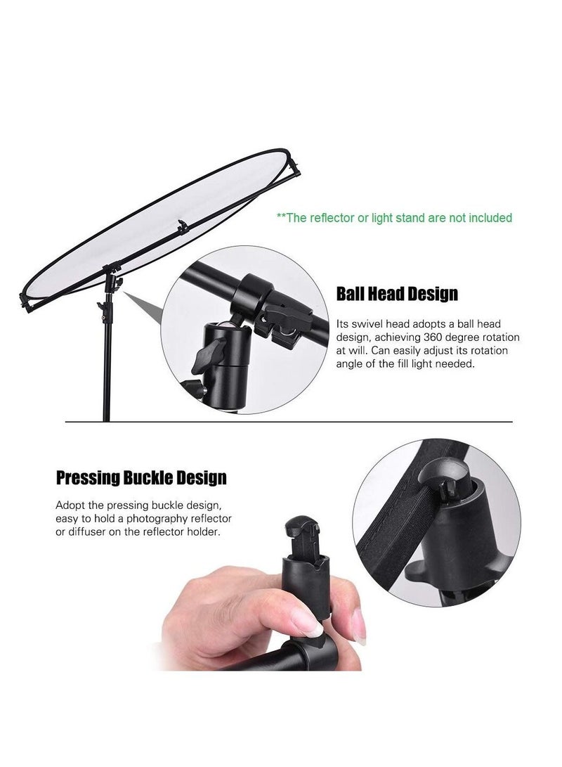 Telescopic 360 Degree Swivel Head and Arm Reflector Holder - Extendable Boom with Adjustable 0.66-1.2m for Portrait Photography - Image 3
