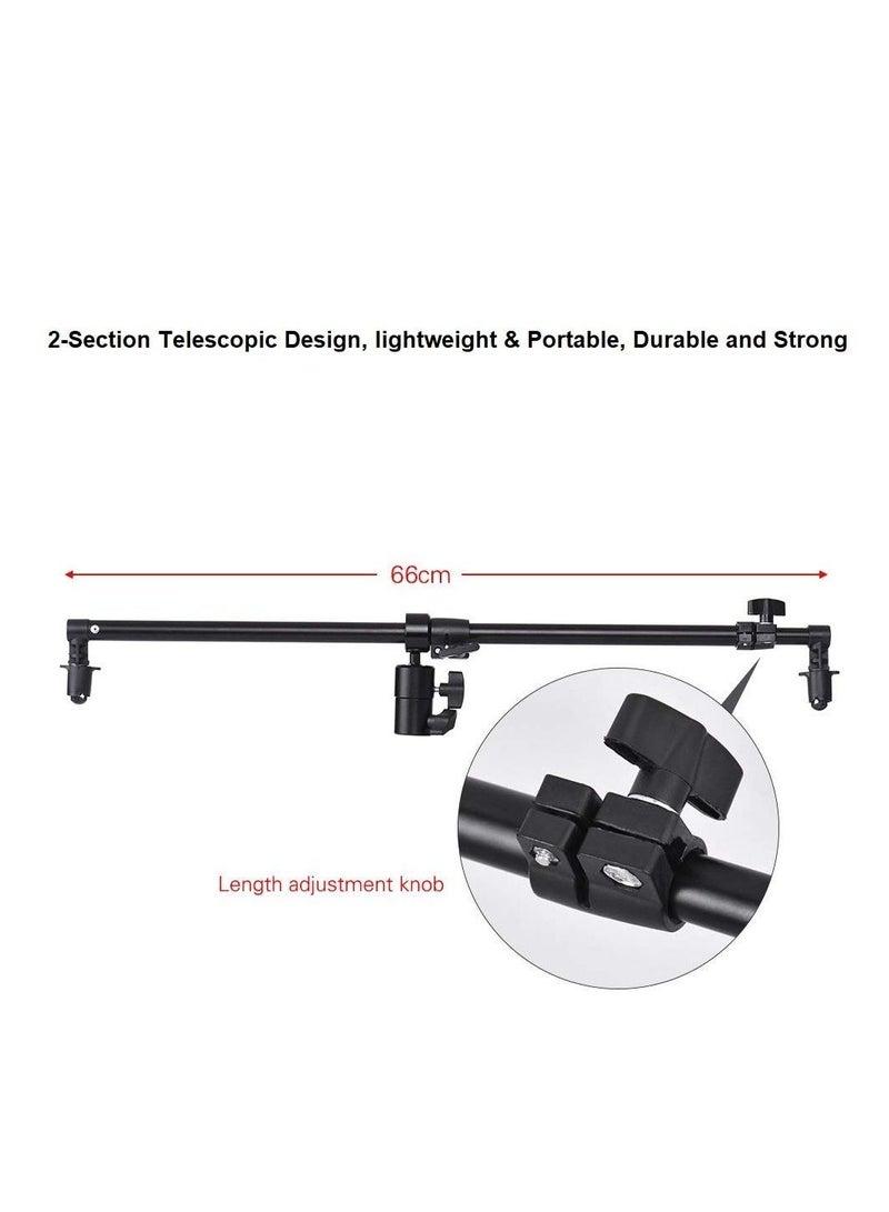 Telescopic 360 Degree Swivel Head and Arm Reflector Holder - Extendable Boom with Adjustable 0.66-1.2m for Portrait Photography - Image 4