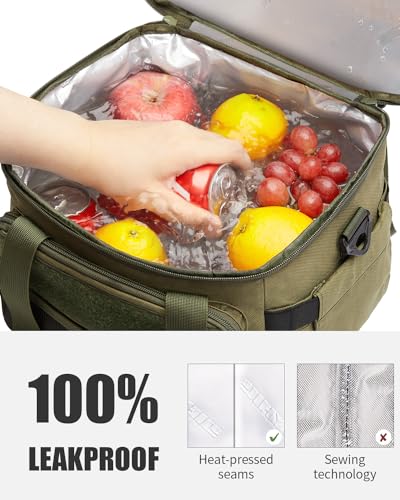 JOYHILL 18 L Tactical Lunch Box - Insulated, Leakproof, and Expandable Double-Deck Cooler Bag for Work, Camping, Picnic - Durable Black Lunch Bag for Adults,24 Can - Image 5
