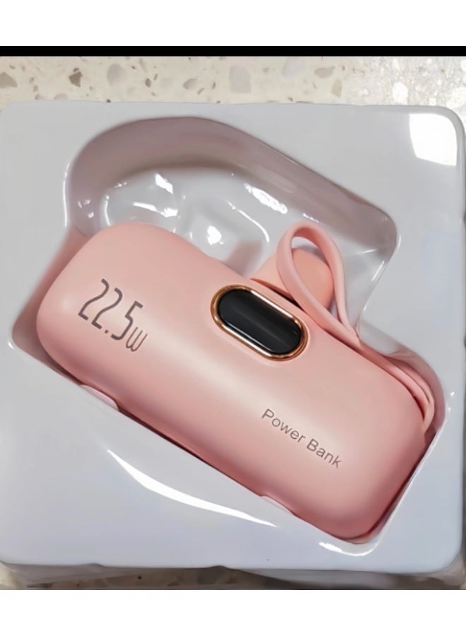 بلجن NANO Bluggenn 5000mAh power bank is your smart everywhere you go! Its sleek and compact modern design hides powerful performance, featuring three fast‑charging outputs: a main top Lightning port for iPhone, a side Type‑C power delivery port, and a built‑in foldable Type‑C cable designed as a stylish hand strap—allowing you to charge up to three devices at the same time without carrying extra cables. A digital display shows the battery percentage with precision, while the 5000mAh capacity gives you enough power to recharge your device more than once when you’re out and about. Best of all, - Image 2