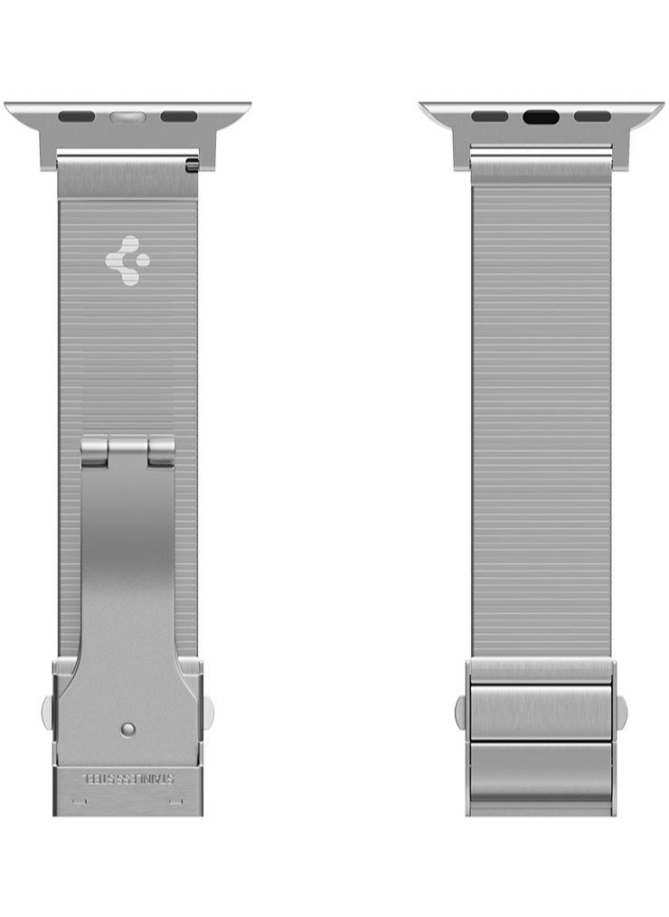 Spigen - Sleek Link Apple Watch Band for Apple Watch Ultra 2/1 49mm, Series 10 46mm, 9/8/7 45mm, SE2/SE/6/5/4 44mm, 3/2/1 42mm Adjustable Stainless Steel Band Strap - Silver - Image 1