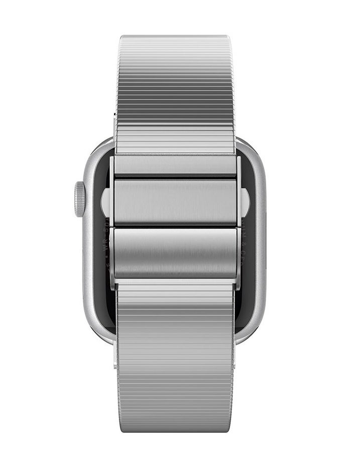 Spigen - Sleek Link Apple Watch Band for Apple Watch Ultra 2/1 49mm, Series 10 46mm, 9/8/7 45mm, SE2/SE/6/5/4 44mm, 3/2/1 42mm Adjustable Stainless Steel Band Strap - Silver - Image 1