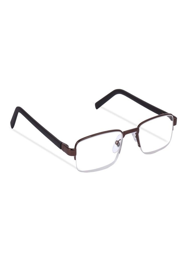 Freddy Half Rim Metal Reading Glasses For Men And Women (Brown, 2.00) - Image 3