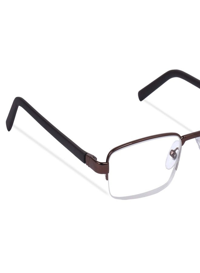 Freddy Half Rim Metal Reading Glasses For Men And Women (Brown, 2.00) - Image 4