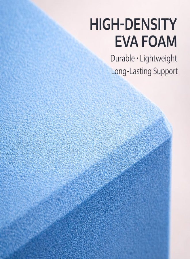 BURAKH 2Pcs Yoga Blocks - Anti-Slip Foam Gym Bricks for Pilates, Stretching & Fitness | Lightweight, Durable & Travel-Friendly Yoga Accessories for Exercise & Practice (Pair of blue, 23 x 15 x 7.5 cm) - Image 3