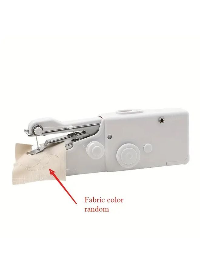 White Portable Mini Electric Handheld Sewing Machine Battery Powered for Mending Travel DIY - Image 1