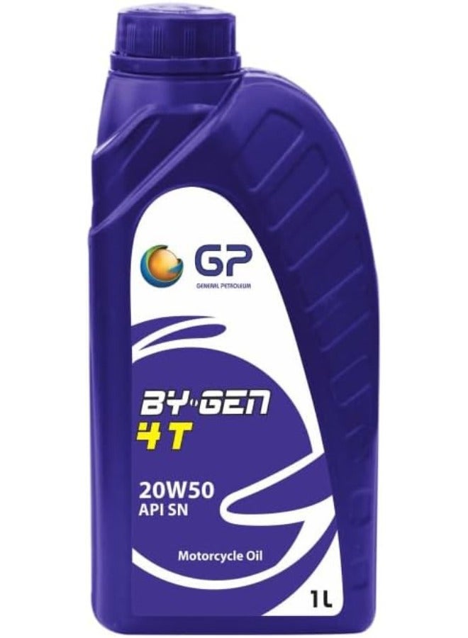 GP General Petroleum BYGEN 4T Motorcycle Engine Oil, 20W50, API SN, 1 Litre