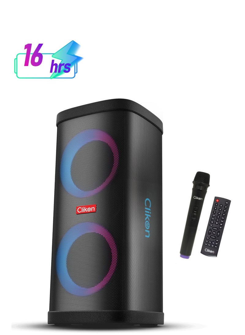 Clikon Rechargeable Boombox Bluetooth Wireless Trolley Speaker With Remote,USb/Sd/Tf/Fm Radio And Dynamic Light Show - Image 1