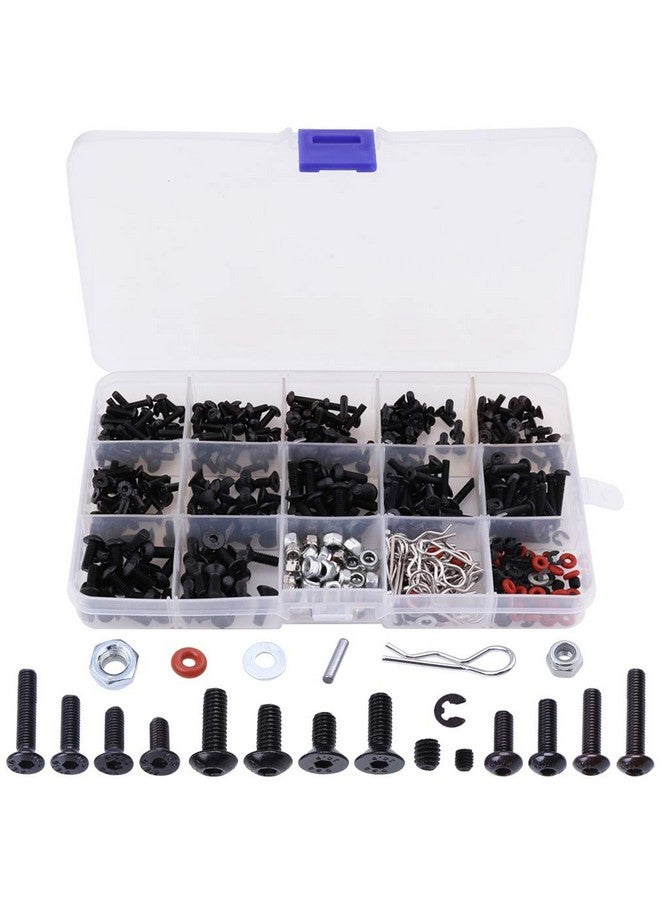 Hobbypark HobbyPark 500pcs Universal RC Screw Kit Screws Assortment Set, Hardware Fasteners for Traxxas Axial Redcat HPI Arrma Losi 1/8 1/10 1/12 1/16 Scale RC Cars Trucks Crawler - Image 1