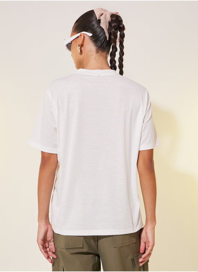 Take Two Embroidered Round Neck T-Shirt  - Image 4