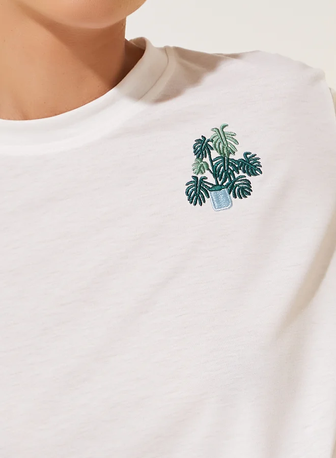 Take Two Embroidered Round Neck T-Shirt