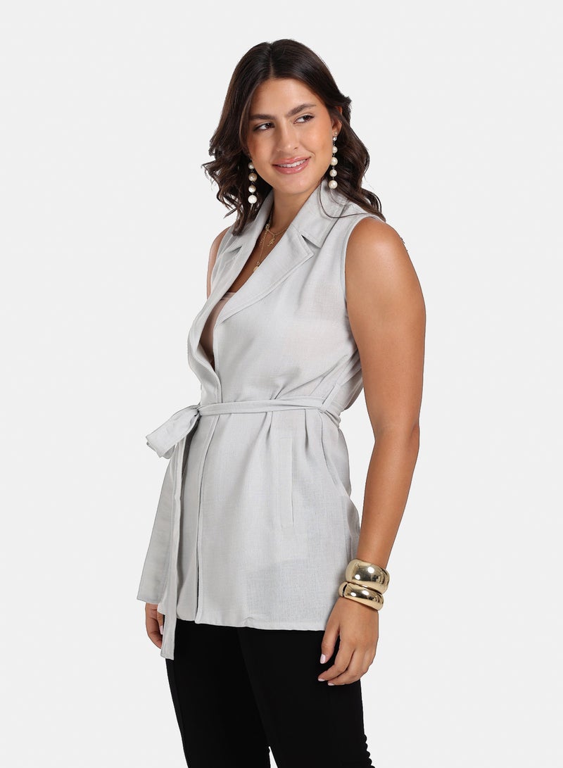 Clue Sleeveless Tencel Vest - Image 2