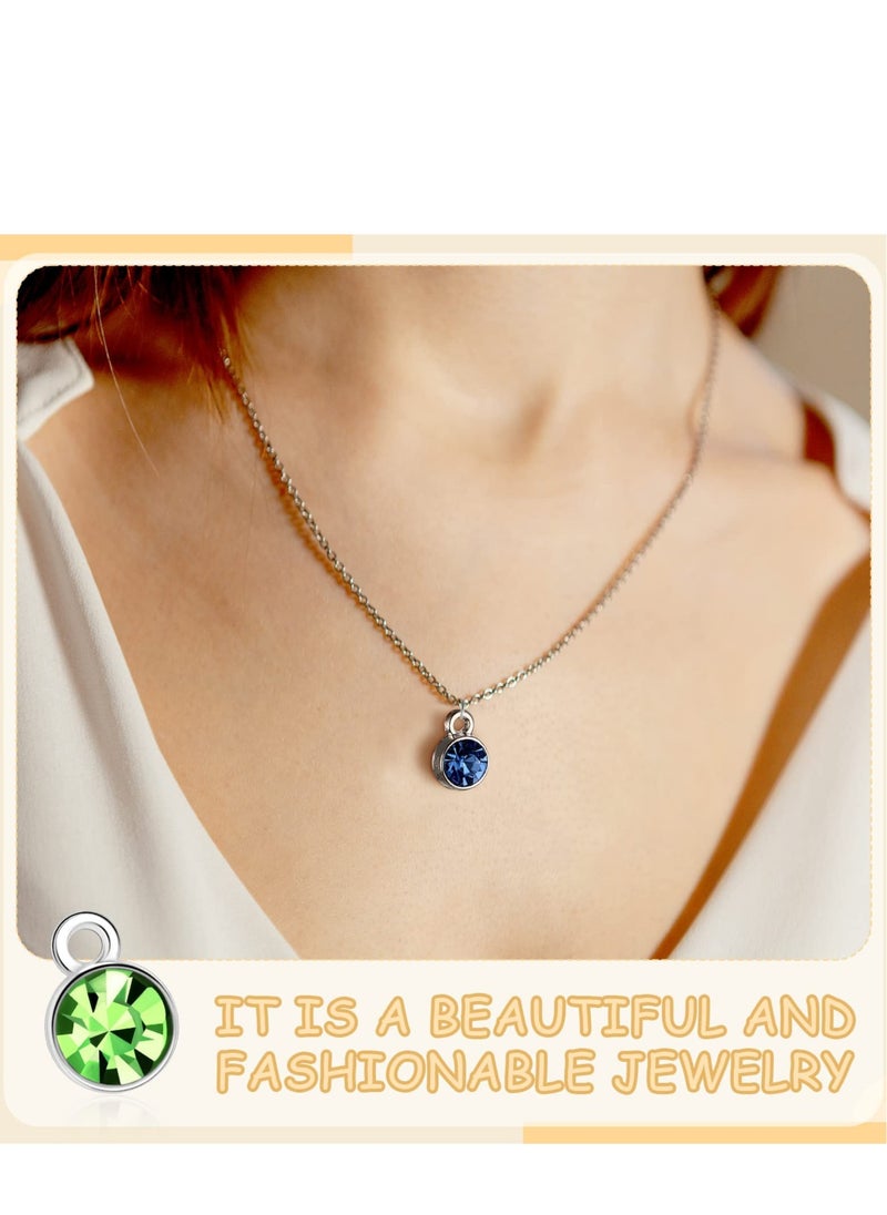 SYOSI - 12 Color Crystal Birthstone Charms DIY Beads Pendant with Rings Mixed Handmade Round Crystal Charm for Jewelry Necklace Bracelet Earring Making Supplies(120 Pieces) - Image 1
