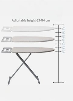 Generic Foldable Lightweight Ironing Board Ironing Board 110x33cm, Folding Ironing Stand with Jumbo Iron Rest, Heavy Sturdy Metal Frame Legs Iron Stand, Ironing Board Adjustable Height for Home Laundry Room or Dorm Use, Grey  - Image 4