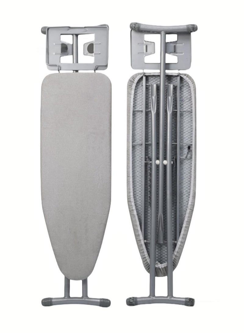 Foldable Lightweight Ironing Board Ironing Board 110x33cm, Folding Ironing Stand with Jumbo Iron Rest, Heavy Sturdy Metal Frame Legs Iron Stand, Ironing Board Adjustable Height for Home Laundry Room or Dorm Use, Grey  - Image 3
