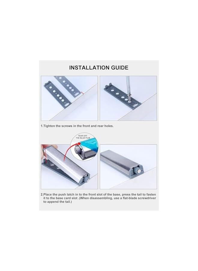 S-TOP 6PCS,Magnetic Push Latches for Cabinets Push to Open Cabinet Hardware Push Touch Latch Kitchen Door Push Release Latch for Drawer Closure Push Catch Press Out Latch - Image 3