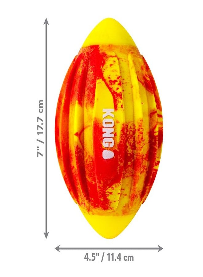 KONG Sport FlexBall - Durable, Bouncy Fetch Toy with Squeaker & Easy-Grip Ridges for Dogs (Medium (Football)) - Image 3