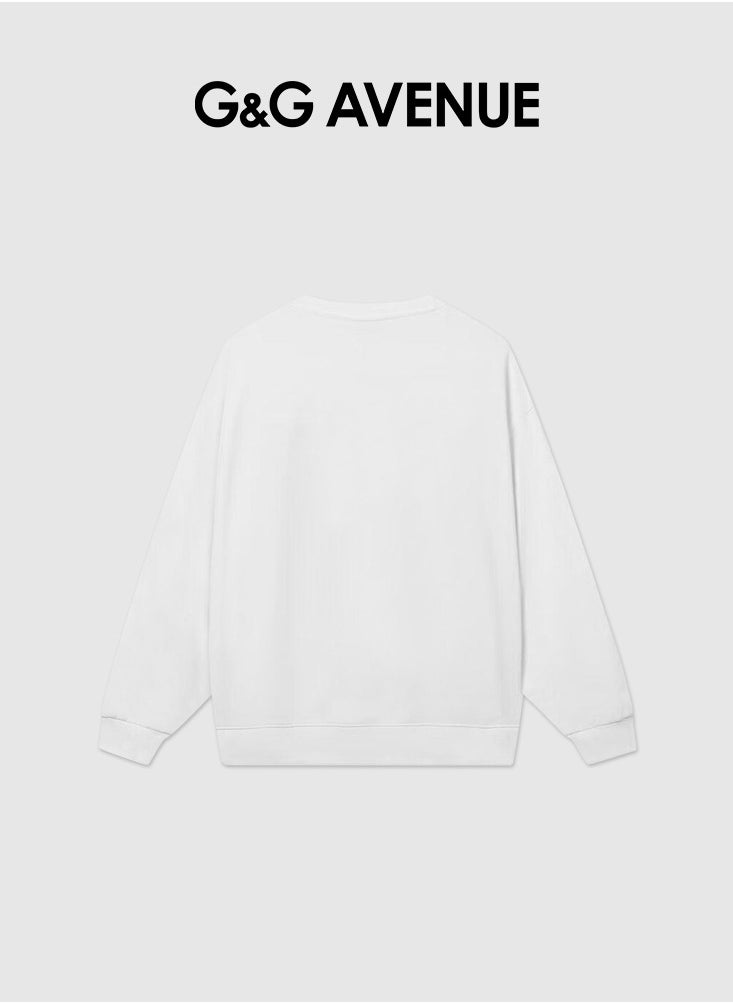 G&G AVENUE - Spring and autumn unisex pure cotton round neck Oversized  sweatshirt, casual style soft beach long shirt, solid color long sleeves, hippie casual beach long sleeves - Image 1