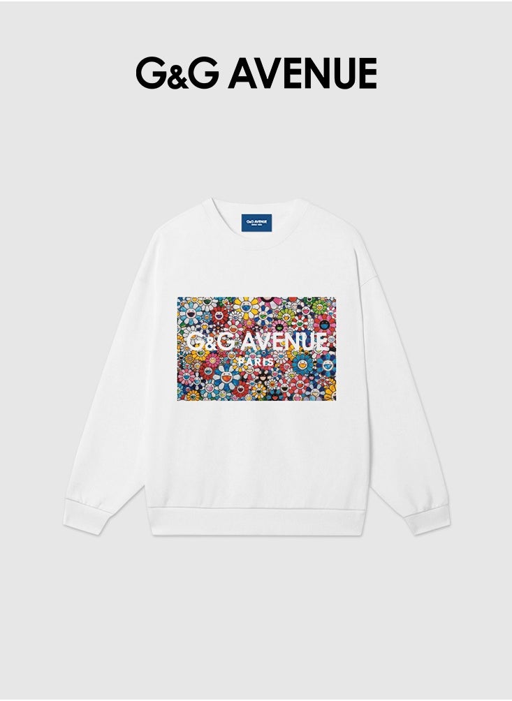 G&G AVENUE - Spring and autumn unisex pure cotton round neck Oversized  sweatshirt, casual style soft beach long shirt, solid color long sleeves, hippie casual beach long sleeves - Image 1