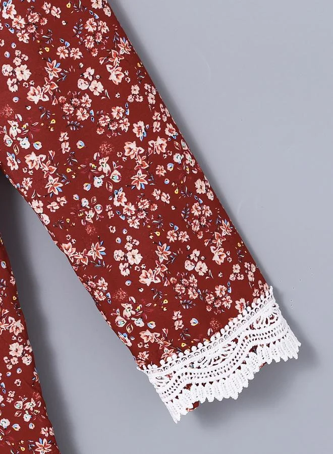Take Two Take Two Teen All Over Print Lace Patchwork Dress