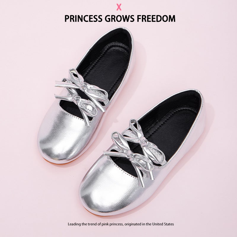 Girls'' Leather Shoes 2025 Autumn New Mary Jane Shoes Children''s Princess Shoes Medium and Large Children''s Ballet Shoes Soft Sole