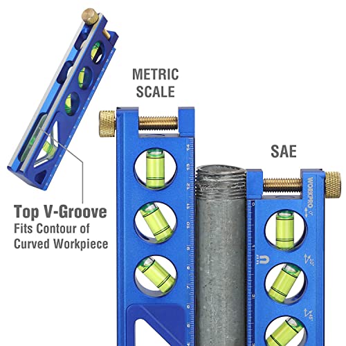 WORKPRO Torpedo Level, Magnetic, Verti. Site 4 Vial for Conduit Bending, Aluminum Alloy Construction, 6-1/2 inch - Image 4