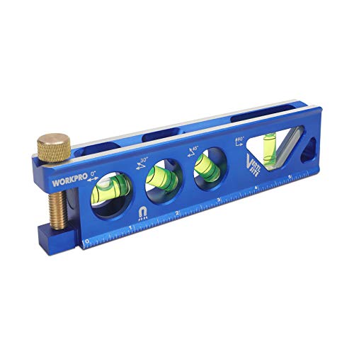 WORKPRO Torpedo Level, Magnetic, Verti. Site 4 Vial for Conduit Bending, Aluminum Alloy Construction, 6-1/2 inch - Image 1