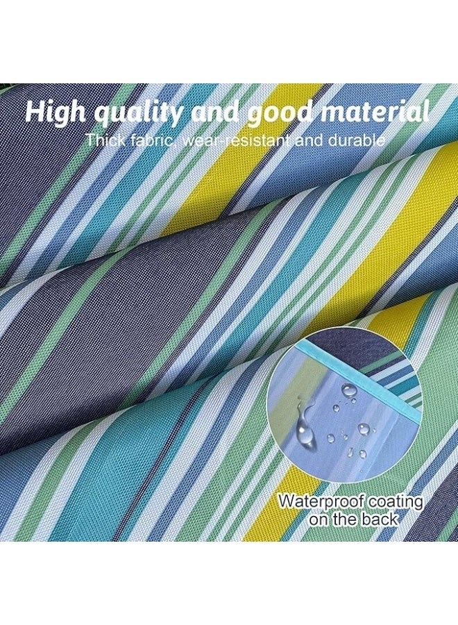 Picnic Mat Picnic Blanket Waterproof Beach Rug200cm*200cm Picnic Mat Washable Lightweight with Handle Blue Strips Checkered for Hiking Travelling Outdoor Camping,Parks - Image 5