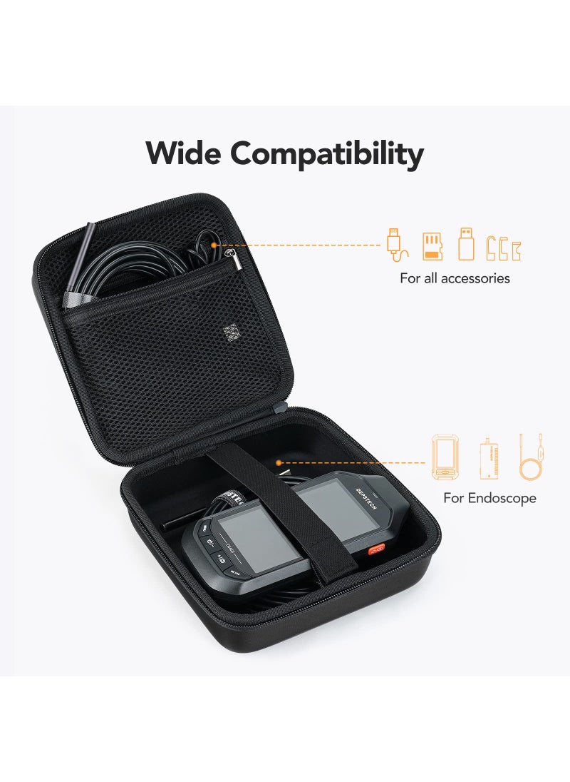 DEPSTECH DEPSTECH Original Endoscope Case, Wireless Borescope Carrying Bag WiFi & USB Scope Cameras, Upgraded Large-Capacity Hardshell Case, Compatible with 4.3" Inspection Camera DS300, Black  - Image 2