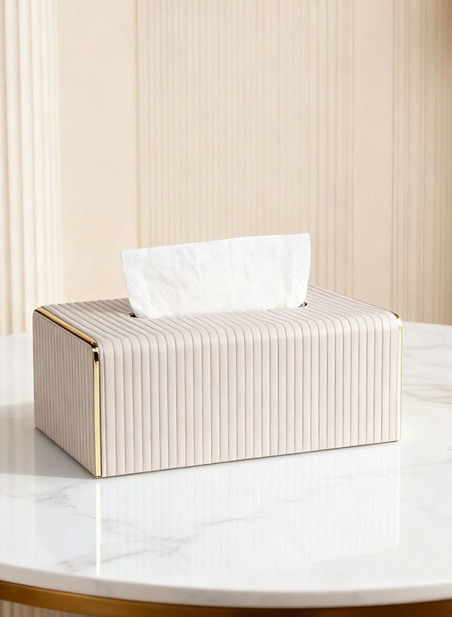 JCB CHIC Tissue Box Cover PU Leather,Toilet Paper Holder, Rectangle Tissue Holder, Tissue Box Dispenser & Storage, Napkin Paper Towel Holder for Bathroom Kitchen - Image 1