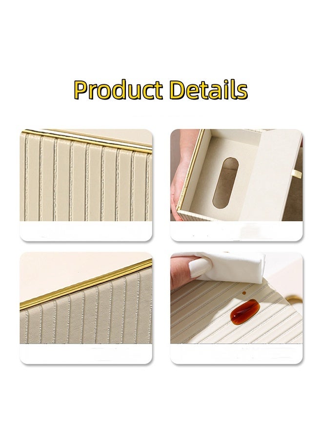JCB CHIC Tissue Box Cover PU Leather,Toilet Paper Holder, Rectangle Tissue Holder, Tissue Box Dispenser & Storage, Napkin Paper Towel Holder for Bathroom Kitchen - Image 5