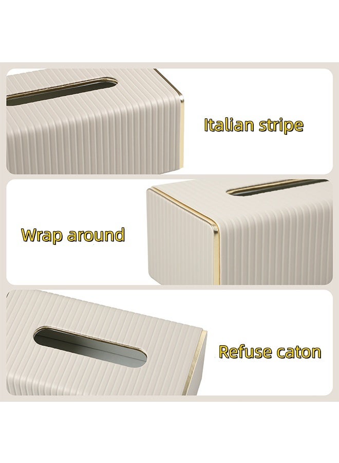 JCB CHIC Tissue Box Cover PU Leather,Toilet Paper Holder, Rectangle Tissue Holder, Tissue Box Dispenser & Storage, Napkin Paper Towel Holder for Bathroom Kitchen - Image 4