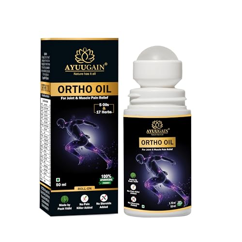 Ayuugain Ortho Pain Relief Oil Roll On 50ml | Ayurvedic Herbal Massage Oil for Back Knee Neck Shoulder Joint & Muscle Comfort | Fast Absorbing Long Lasting Relief Oil for Men & Women - Image 1