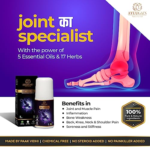 Ayuugain Ortho Pain Relief Oil Roll On 50ml | Ayurvedic Herbal Massage Oil for Back Knee Neck Shoulder Joint & Muscle Comfort | Fast Absorbing Long Lasting Relief Oil for Men & Women - Image 2