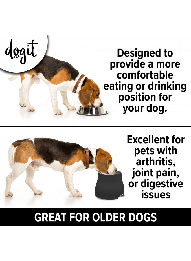 Dogit Elevated Dog Bowl, Stainless Steel Dog Food and Water Bowl for Large Dogs, Black, 73752 - Image 3
